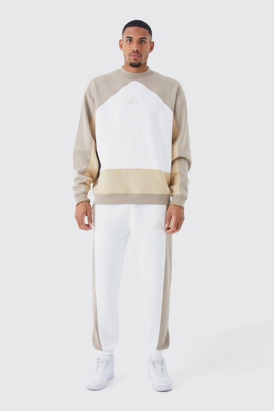 Tall Oversize Colorblock Sweatshirt-Trainingsanzug