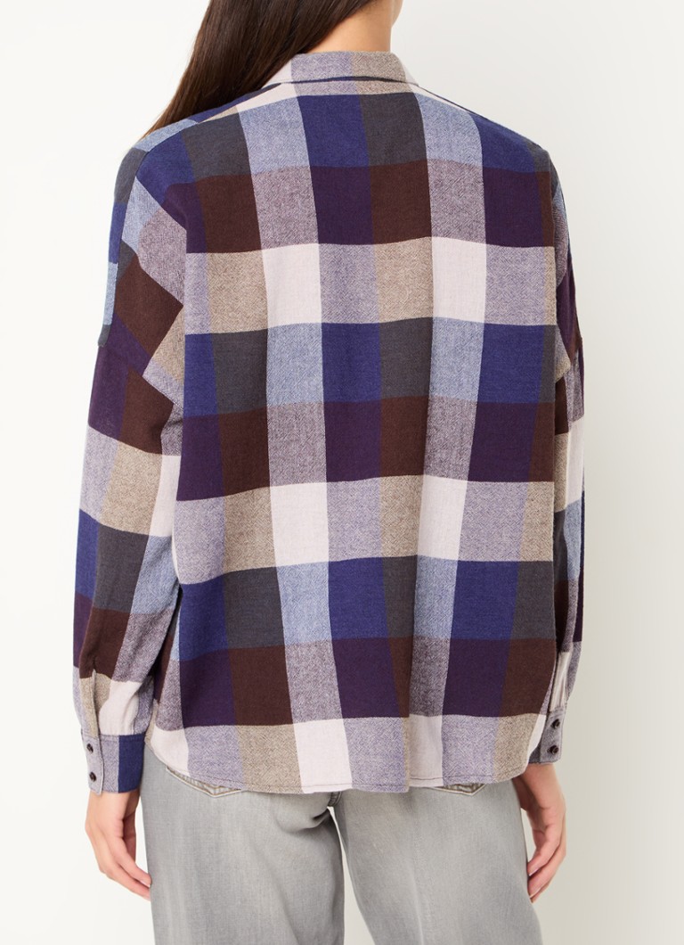 Sessùn Deliwool blouse in wool blend with checked design