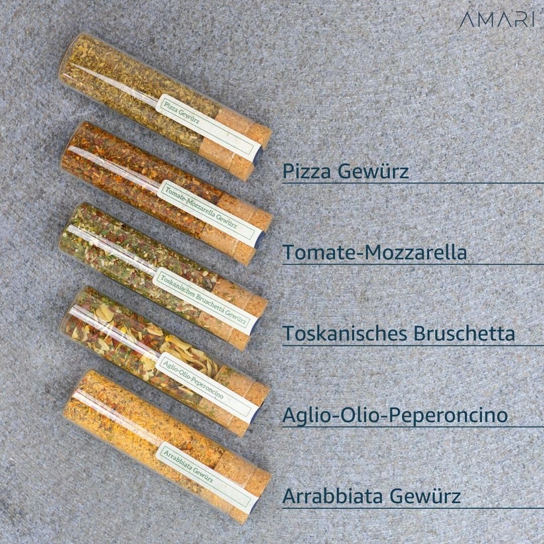 Amari Gewürzkarussell AMARI ® Gewürze Set – 5 erlesene Gewürze - BBQ, Italia, Salze