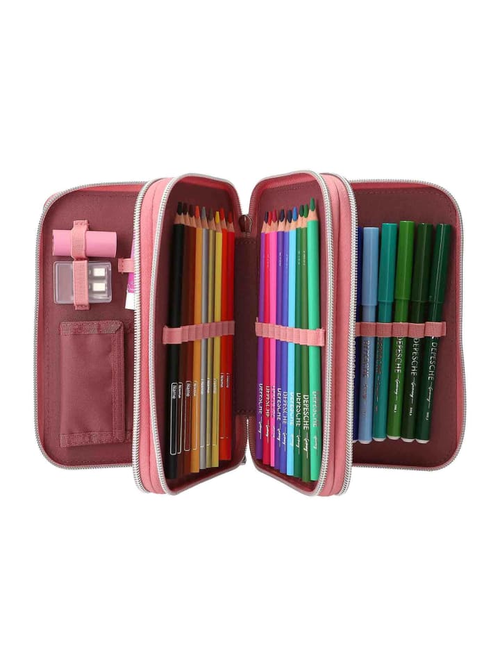 Depesche 3-Fach Federtasche LED Pferde Miss Melody 20 x 13 x 7,5 cm in rostrot günstig kaufen onesize