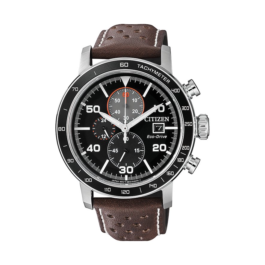 Citizen Chronograph Eco Drive Leder