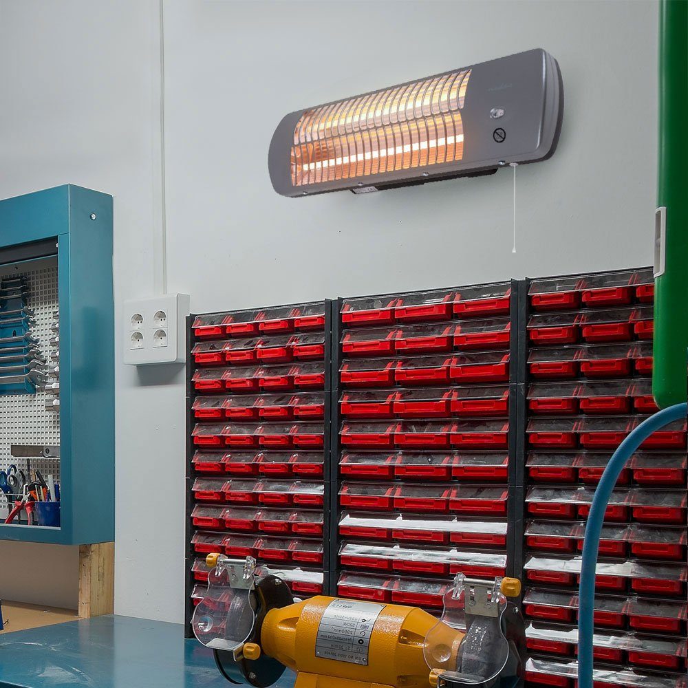 etc-shop Heizstrahler, Heizstrahler für Wandmontage mit 1200 Watt 2 Heizstufen zum-