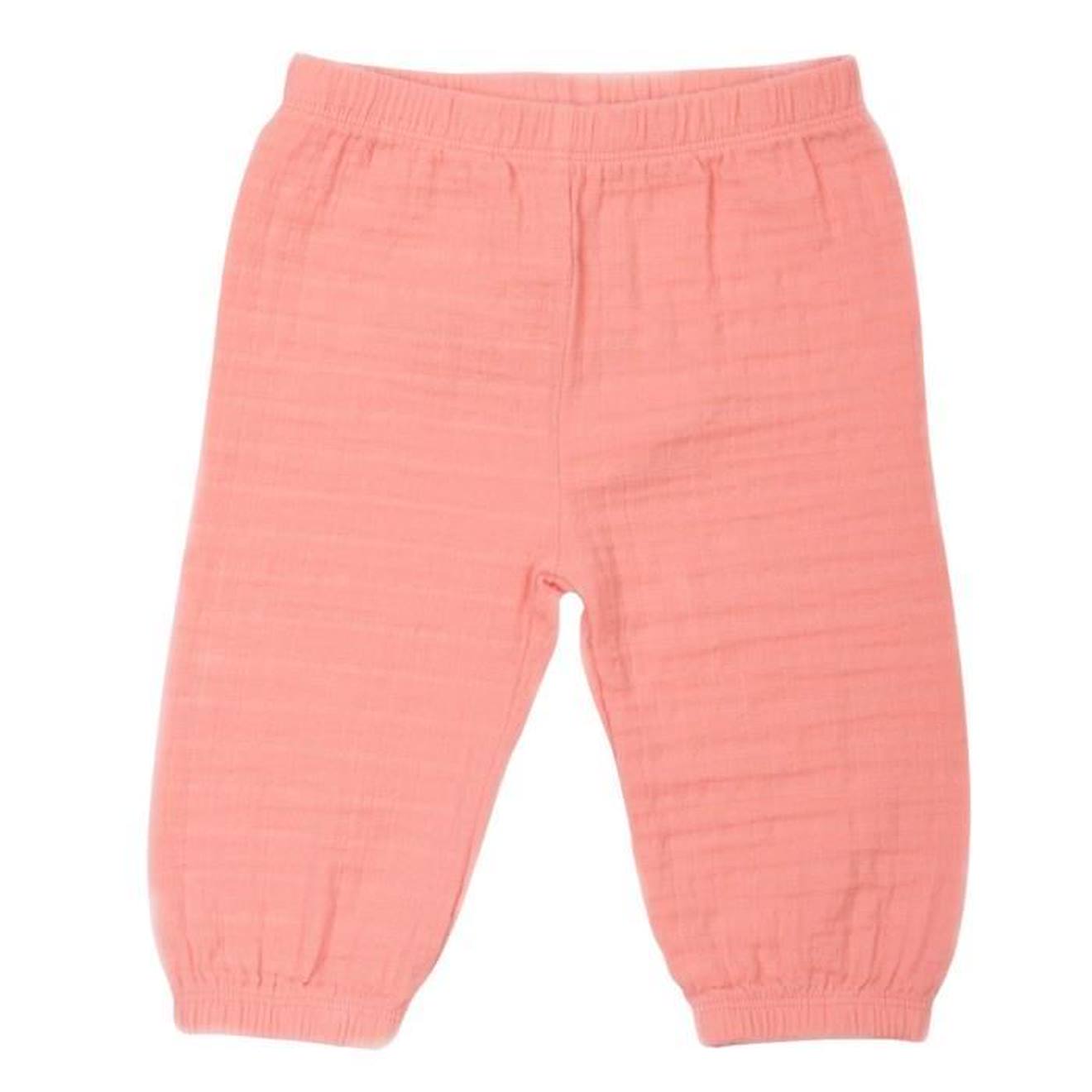 Pantalon bébé en gaze coton biologique Rose clair rose
