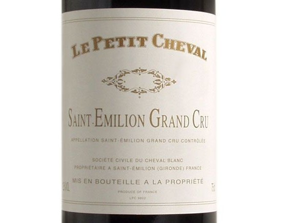 Le Petit Cheval Rouge 2003, Second Vin du Château Cheval Blanc Bordeaux Saint-Emilion Grand Cru