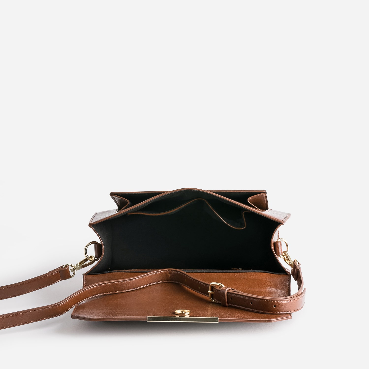 Sac à main cognac avec anse foulard motif
