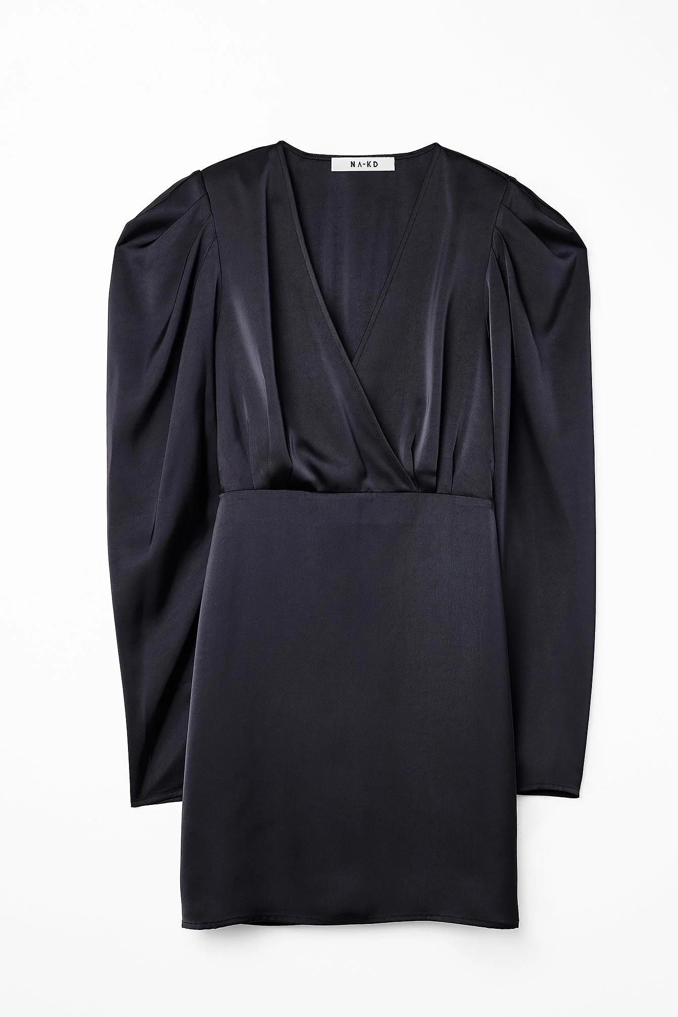 Satin-Minikleid mit gerafften Schultern