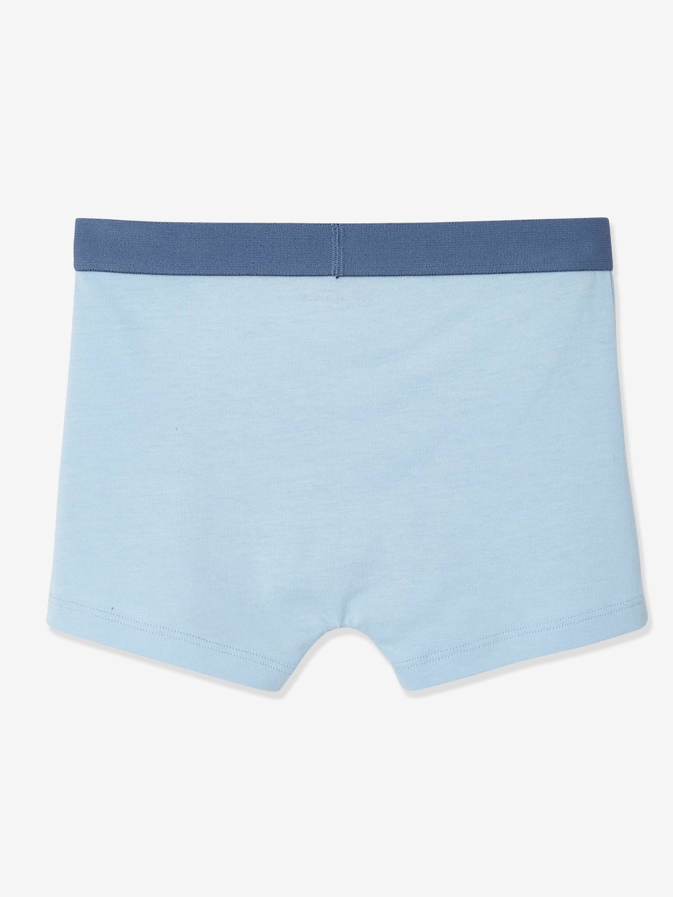 Lot de 5 boxers garçon BASICS bleu clair