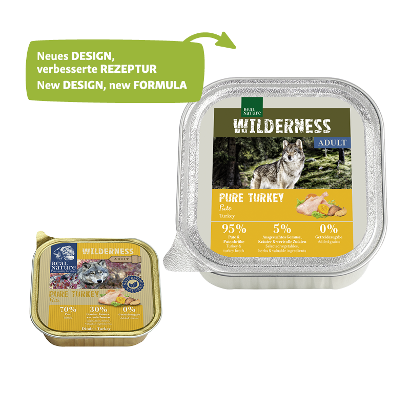 REAL NATURE Hundenassfutter REAL NATURE WILDERNESS Adult 16x100g Pure Turkey