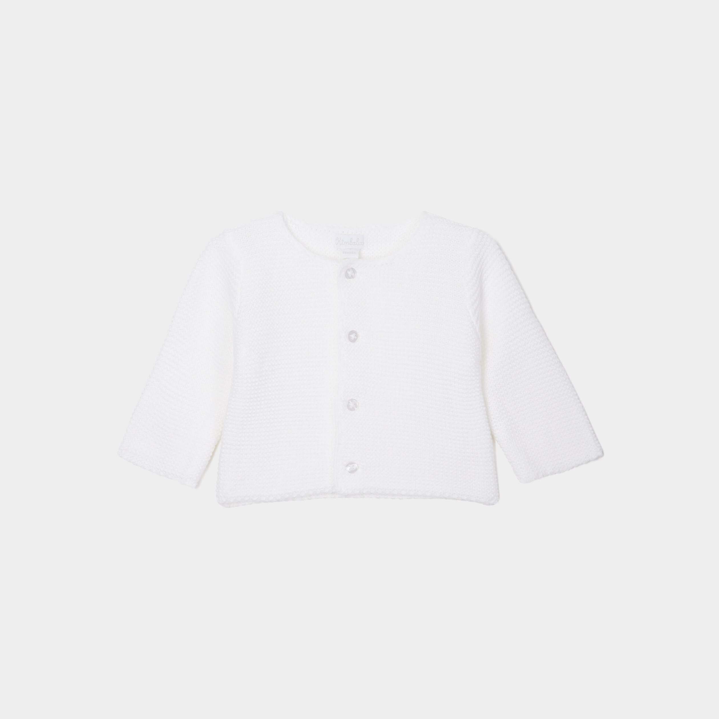 Gilet boutonné manches longues blanc bébé garçon | La Halle