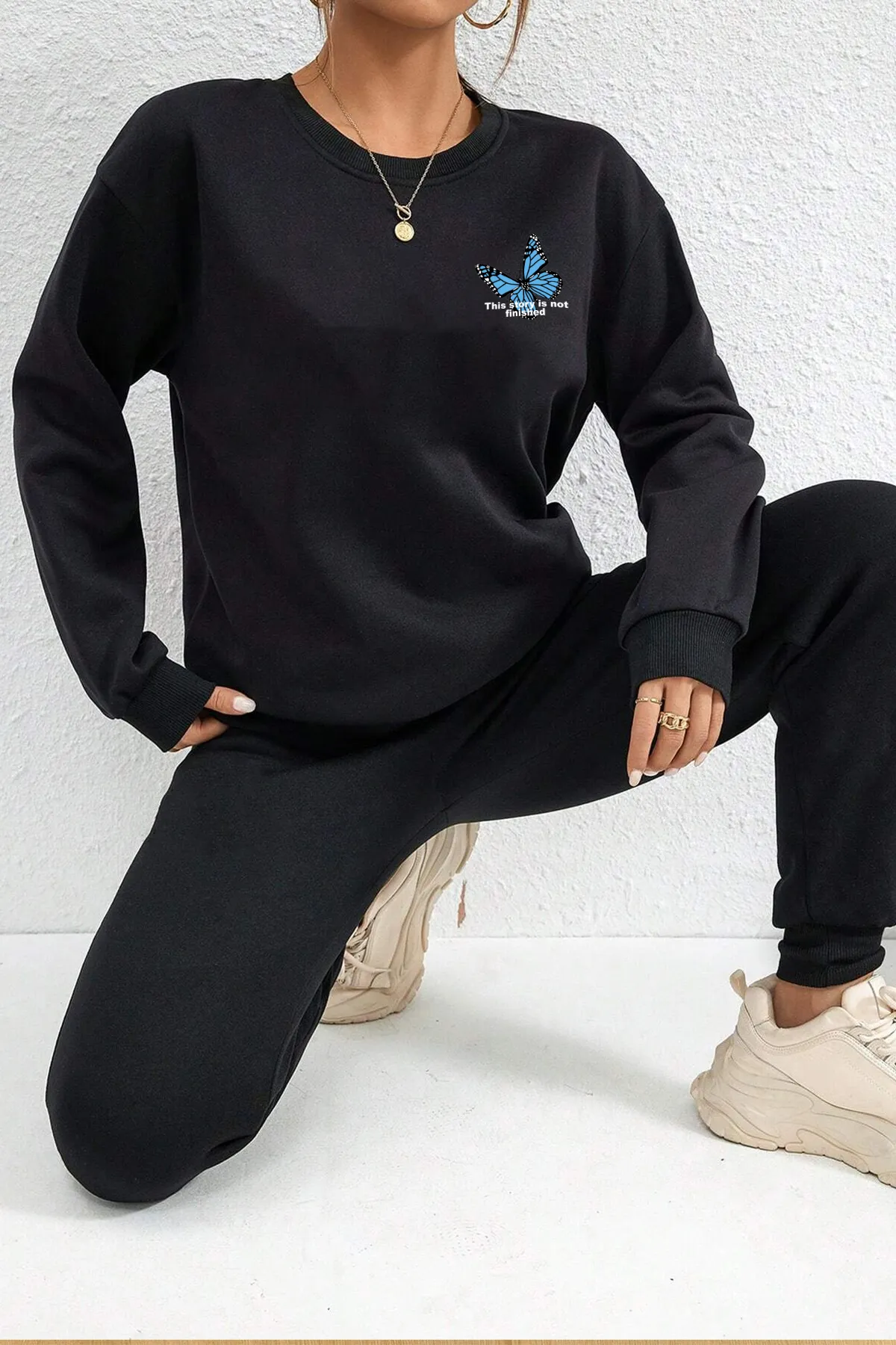 uyguntarz  Sport-Sweatsuit Set - Schwarz - Regular Fit