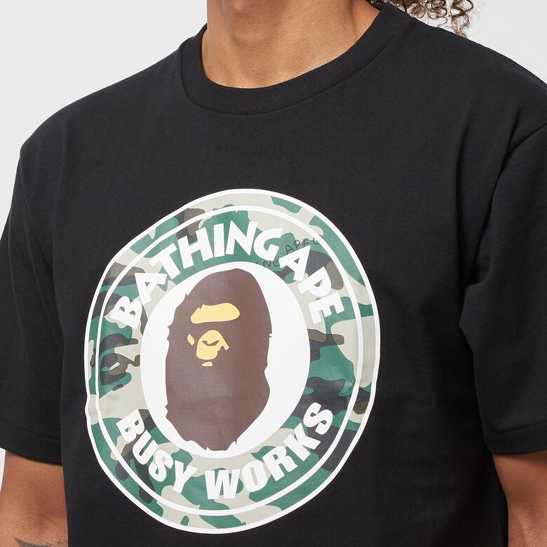 A Bathing Ape Woodland Camo Busy Works Tee M Black