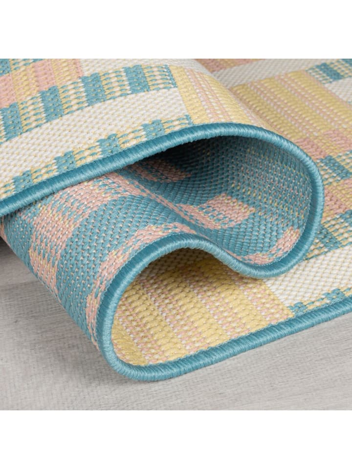 KADIMA DESIGN Rutschfester Outdoor-Teppich in Pastellfarben aus Polypropylen günstig kaufen