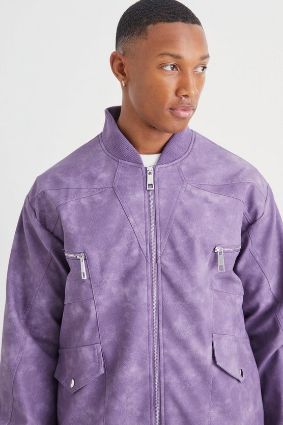 Bomberjacke mit PU-Detail
