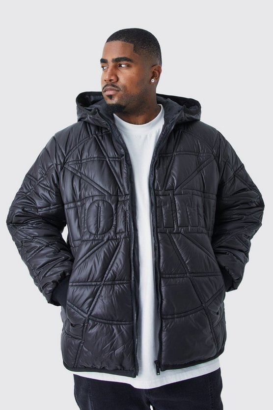 Plus Homme Steppjacke mit Kapuze