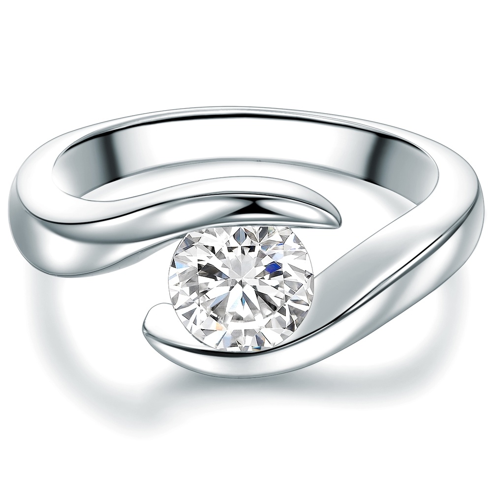 Trilani Bague en argent Argent sterling Oxyde de zirconium (CZ) en Argent Bague