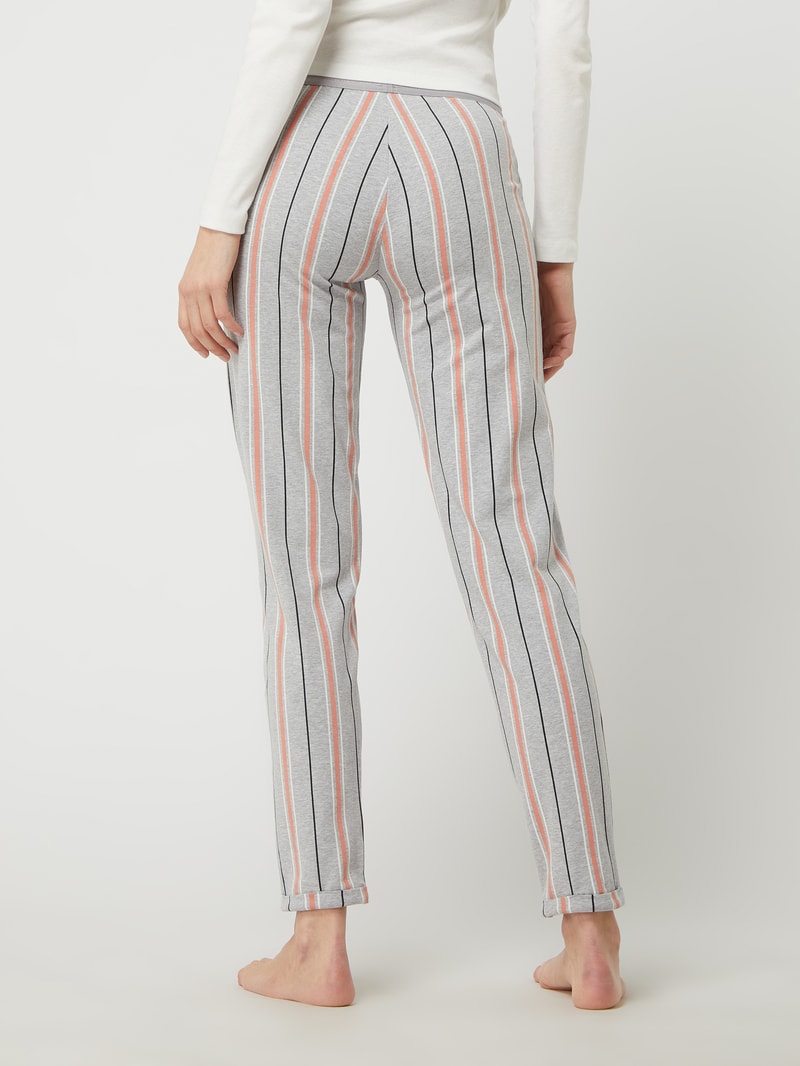 Lounge-Hose mit Allover-Muster in hellgrau