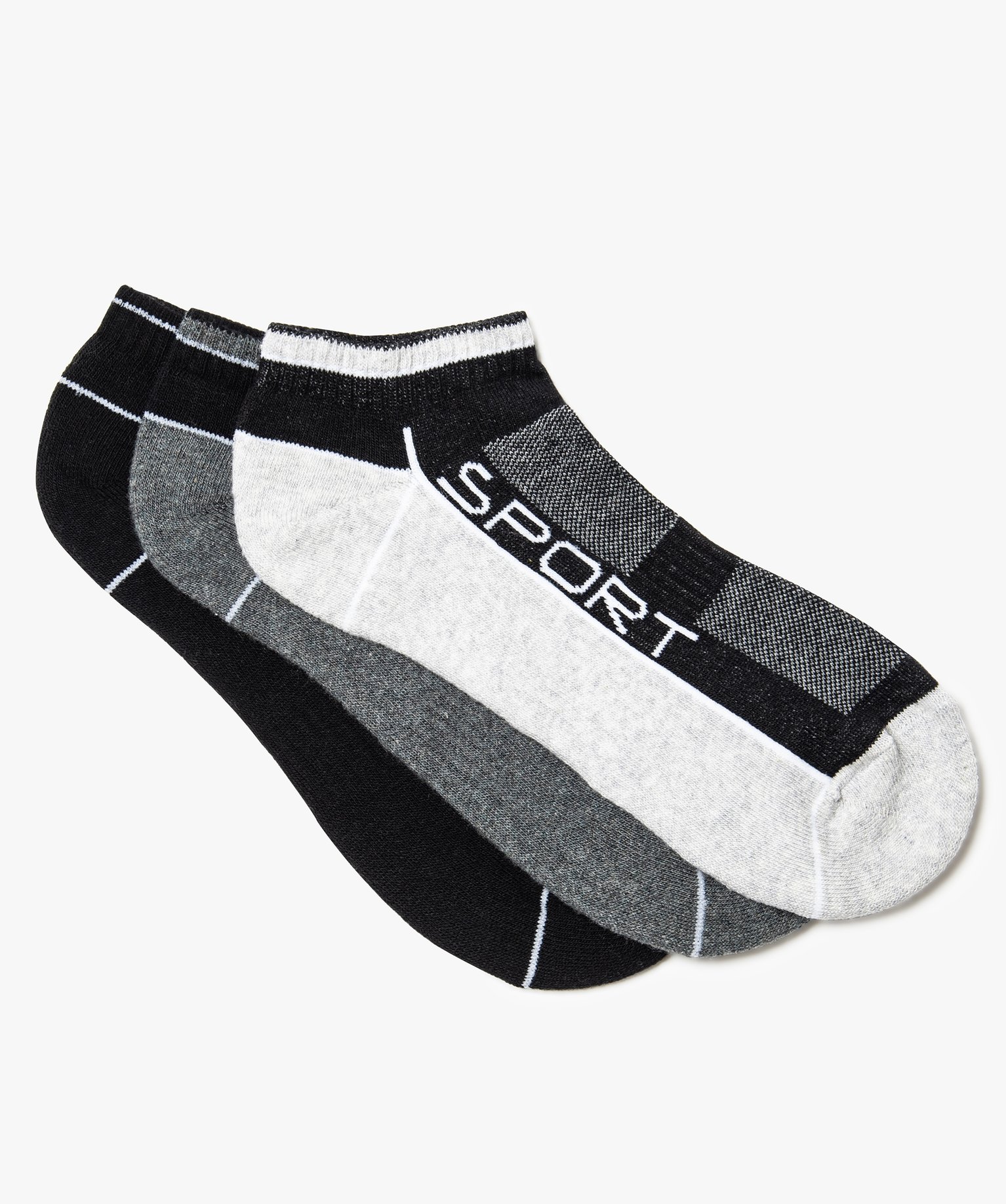 Chaussettes de sport courtes - Lot de 3 noir | GEMO