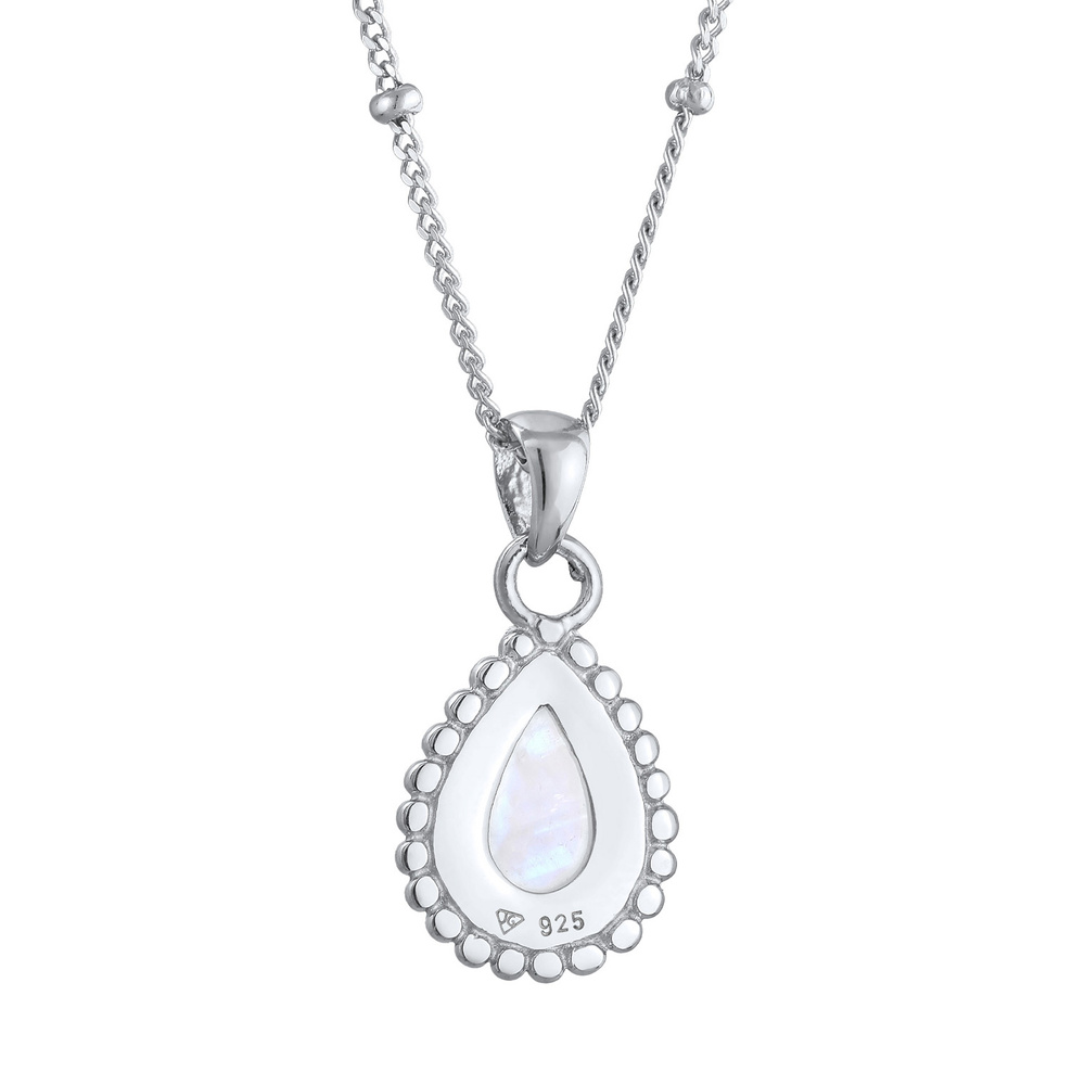 Elli Elli Collier Pendentif femme goutte avec pierre de lune en argent sterling 925 collier