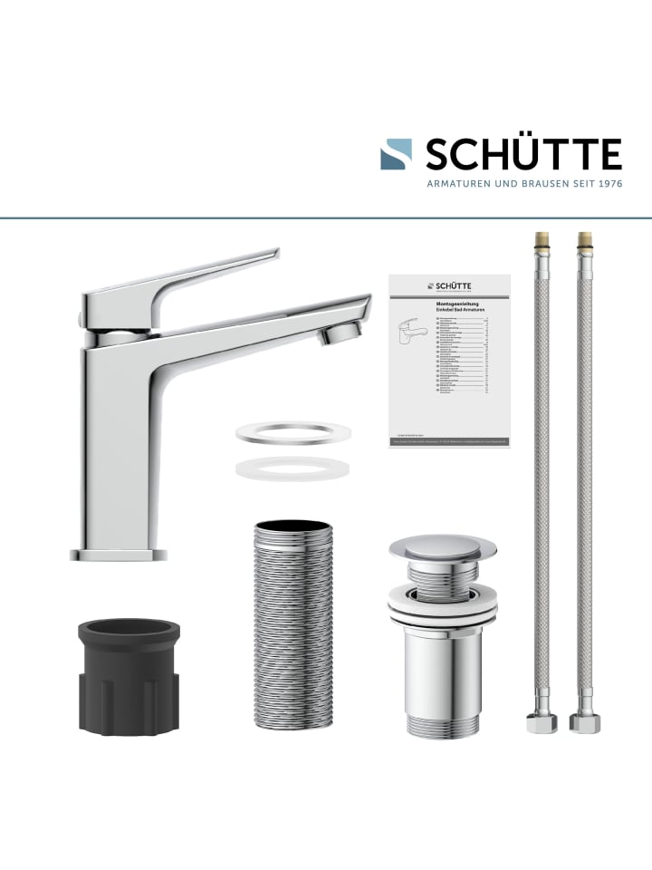 Schütte Waschtischarmatur RAVEN in Chrom mit Pop Up - (L) 16 x (B) 5 x (H) 16 cm günstig kaufen onesize