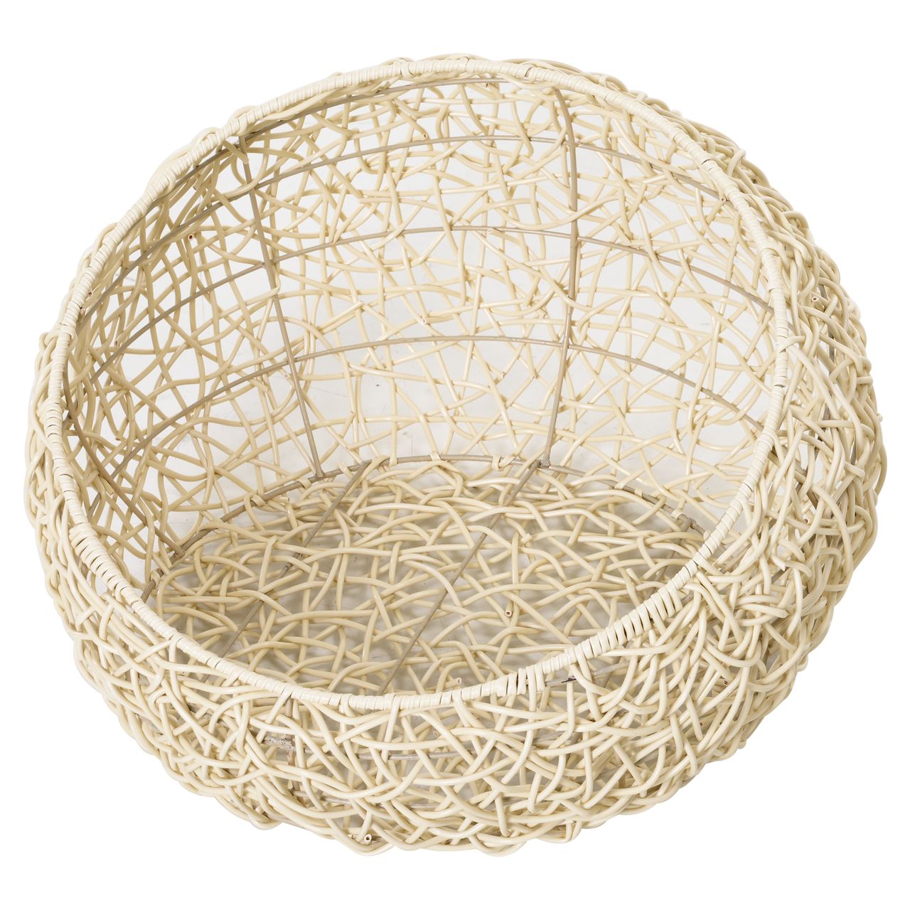 PawHut Katzenbett aus Rattan mit Kissen Katzenhöhle Hundehütte Beige Ø56 x 35 cm