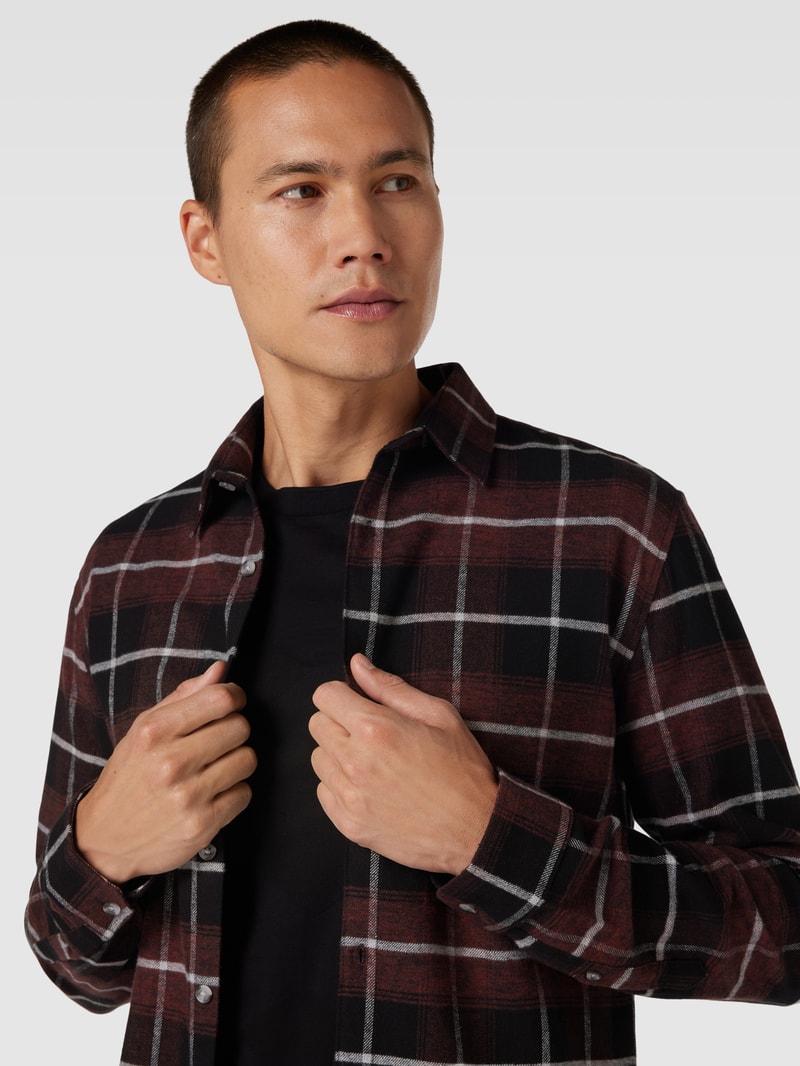 Slim Fit Freizeithemd mit Karomuster in bordeaux rot