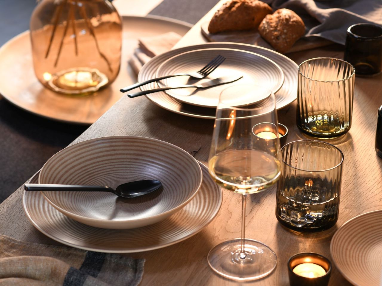 CreaTable Catania sand, Tellerset 12-tlg