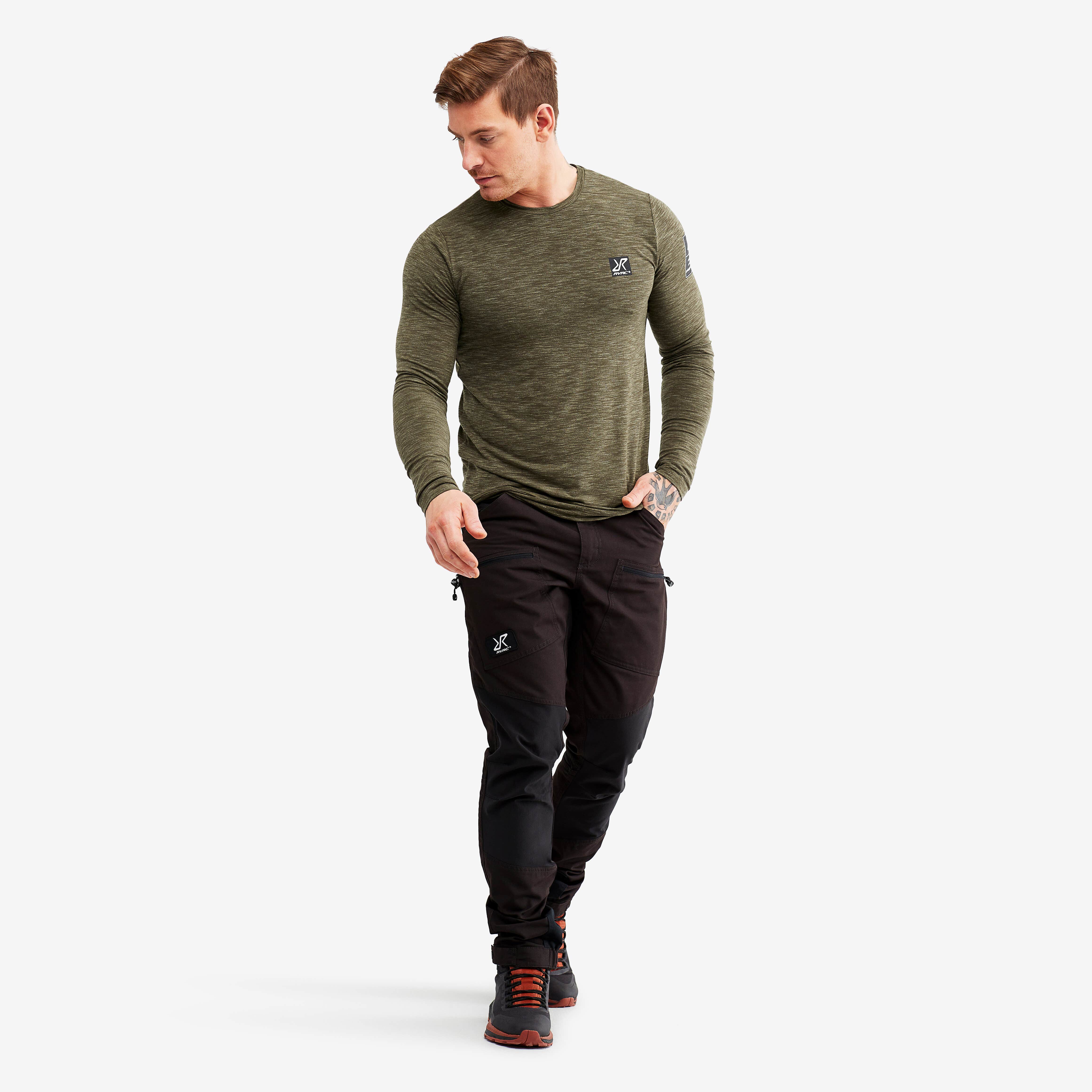 Adapt Long Sleeve Tee Homme Mud Melange