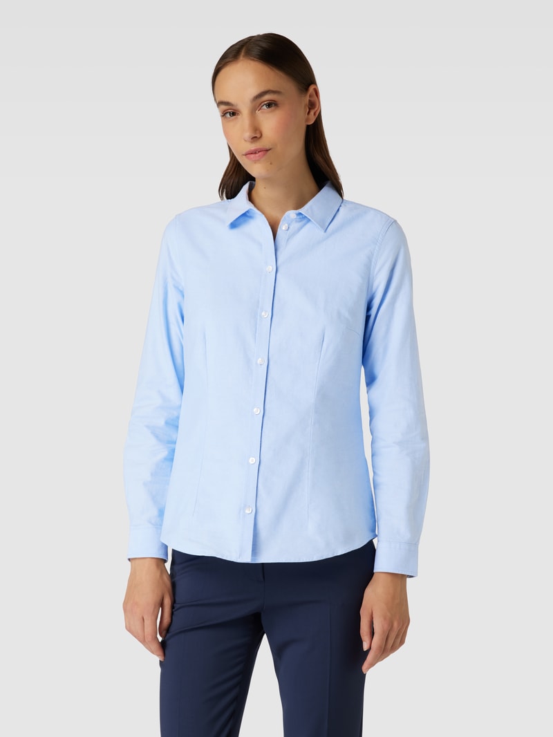 Hemdbluse mit Umlegekragen in blau