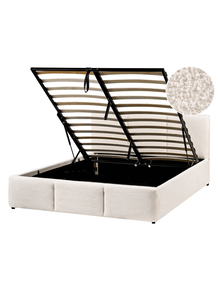 Beliani Doppelbett BOUSSE in Weiß - (W) 151 x (H) 79 x (L) 219 cm günstig kaufen onesize