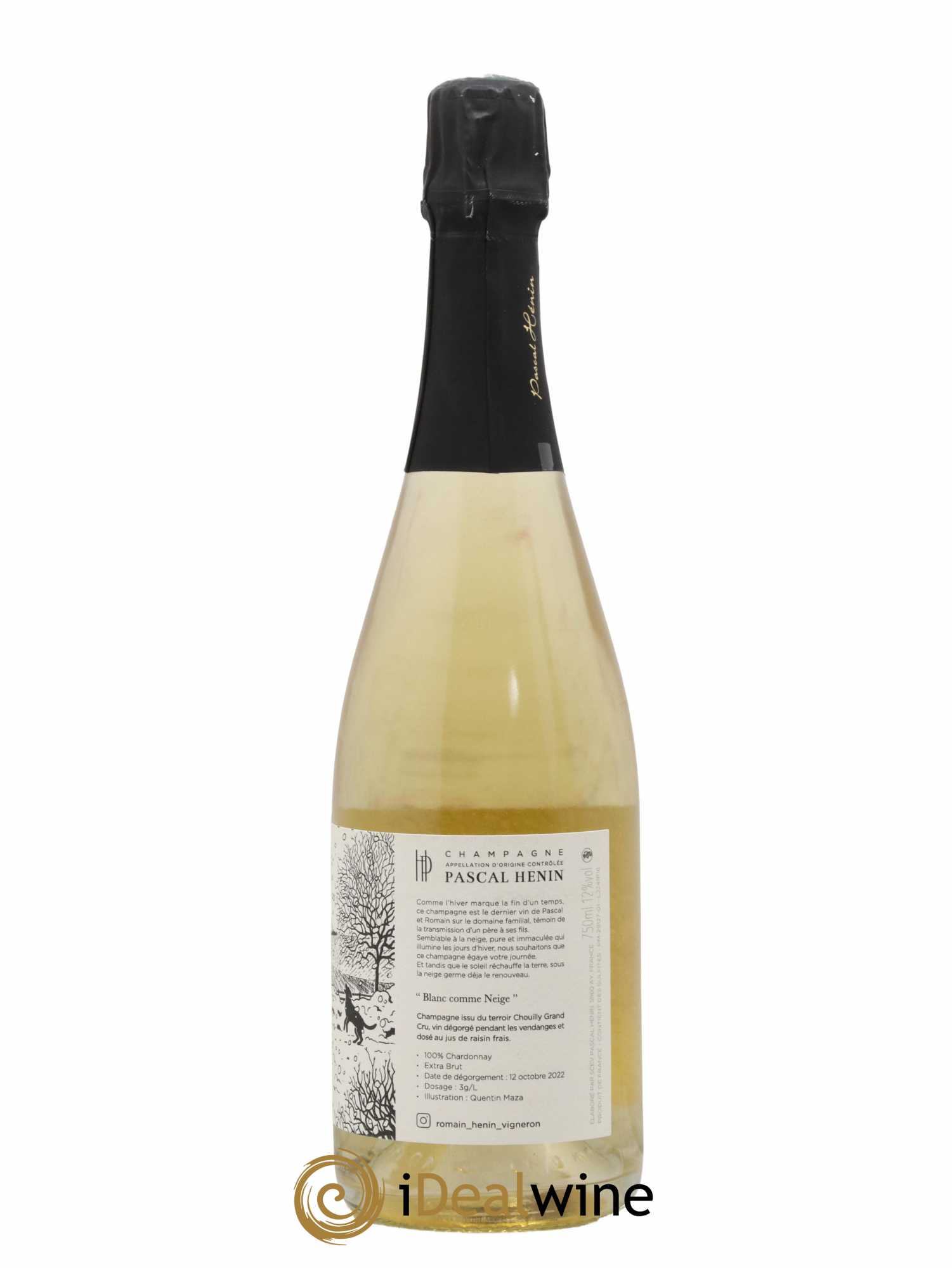Champagne Cuvée Blanc Comme Neige Romain Henin 2016 - Lot de 1 Bouteille