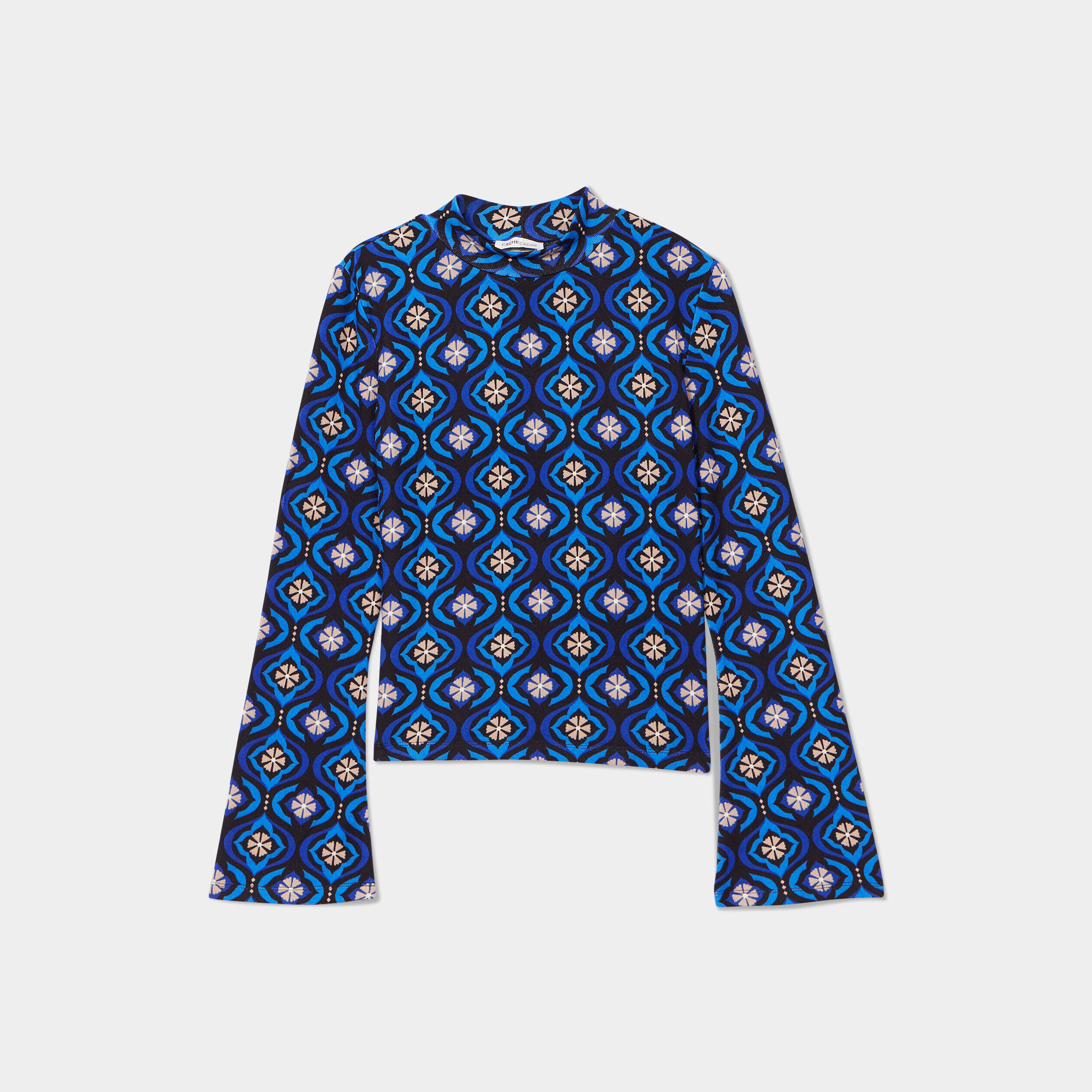 T-shirt col montant noir femme | Cache Cache