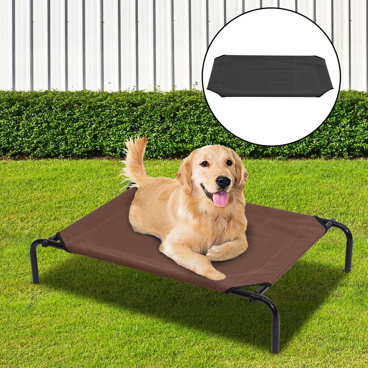 PawHut Hundebett Outdoor Hundeliege Katzenbett Haustierbett mit Ersatzbezug