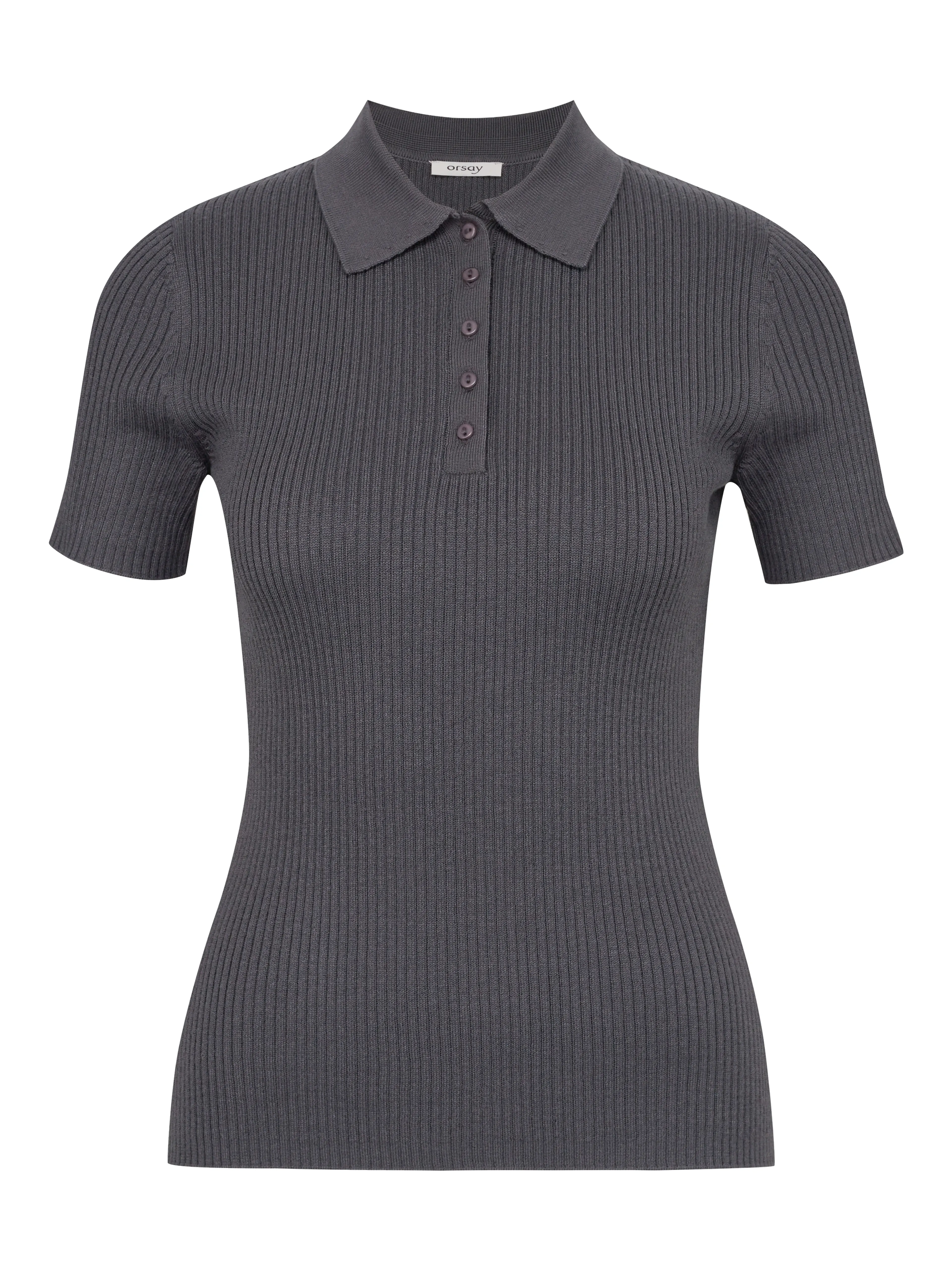 Dunkelgraues Damen-T-Shirt mit kurzen Ärmeln ORSAY