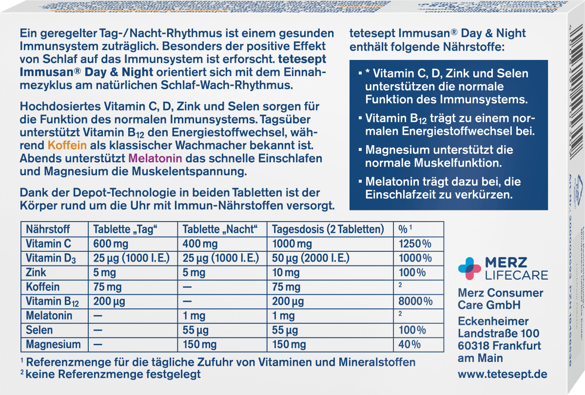 Immusan Day & Night Immun-Komplex Tabletten 2x14 St, 33,6 g