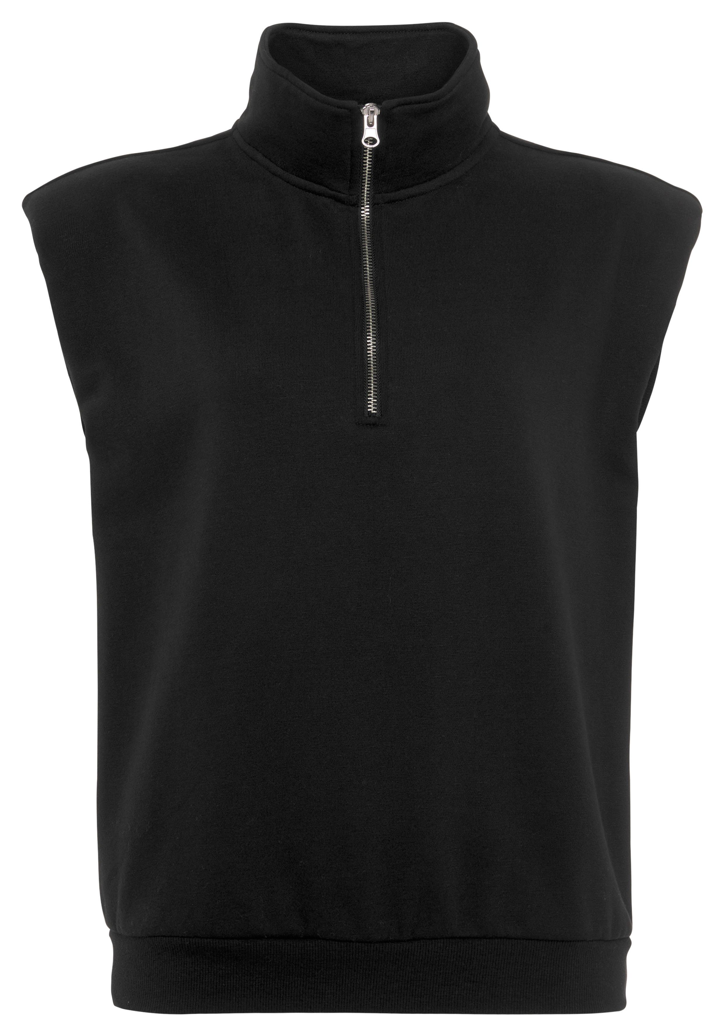 Bench. Sweatshirt ohne Ärmel, mit gepolstertem Schultern, Loungeanzug