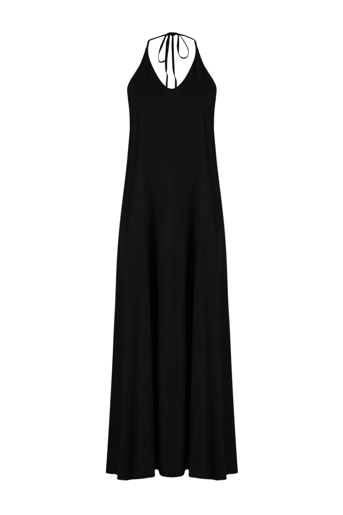 Trendyol Collection  Schwarzes Maxi-Strandkleid mit gewebtem Rücken und tiefem Ausschnitt TBESS24EL00022