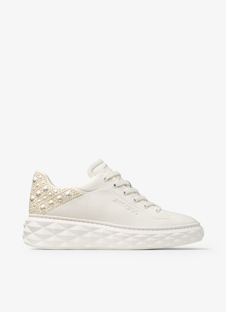 Sneaker Jimmy Choo Diamond Maxi/F II in pelle di agnello con perle finte