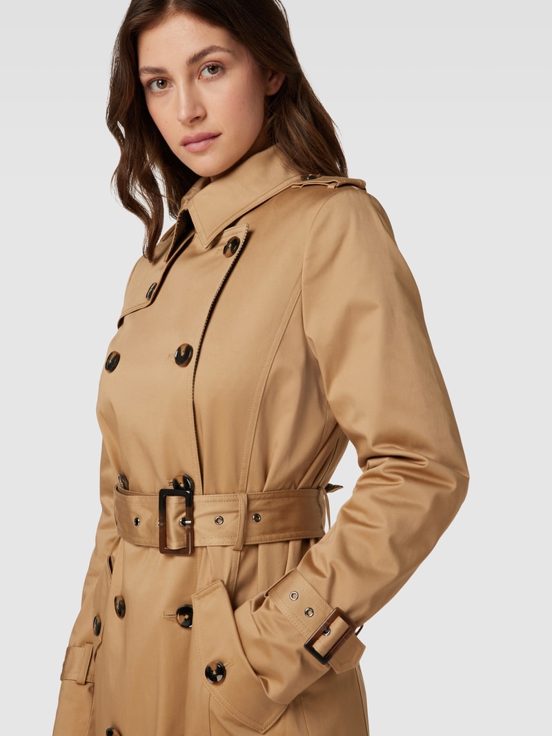 Trenchcoat mit doppelreihiger Knopfleiste in schlamm