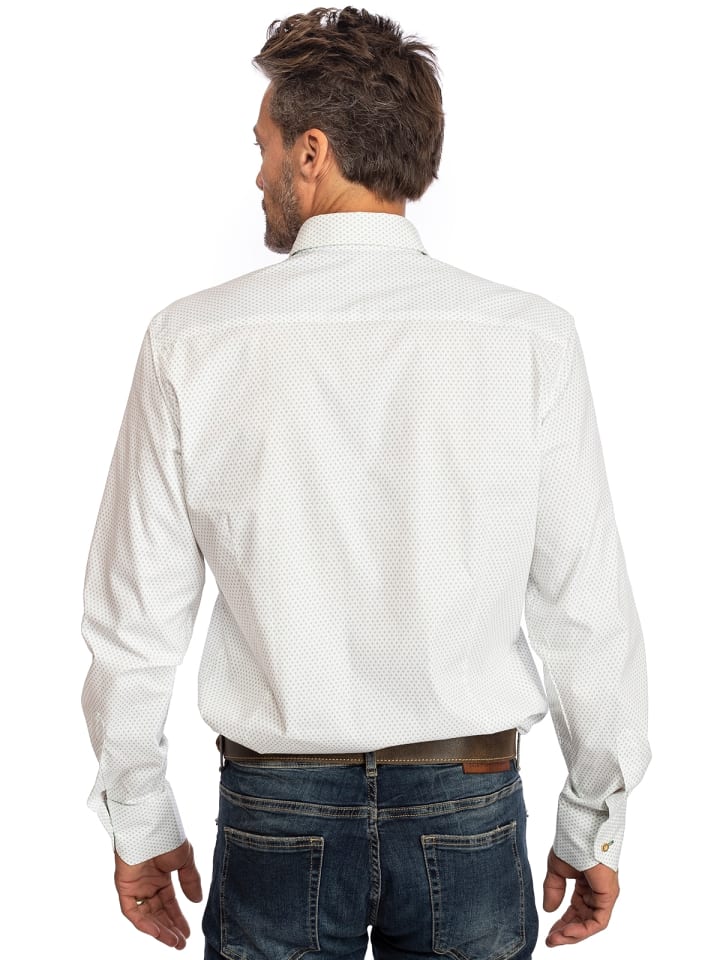 OS-Trachten Trachtenhemd 420001-3776 in weiß-grün günstig kaufen 3XL