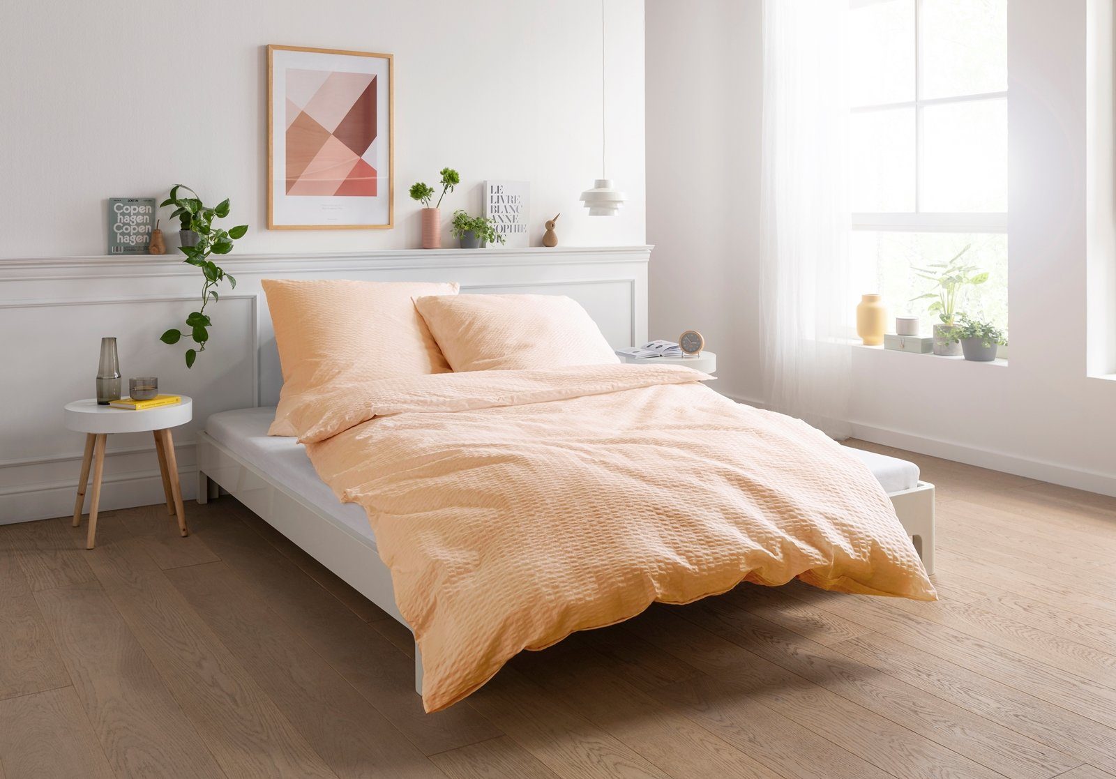 Bettwäsche Seersucker Bettwäsche 135x200 & 155x220 Sommerbettwäsche Baumwolle Uni, Carpe Sonno, Seersucker, 2 teilig, Kühlender Bettbezug 135 x 200 cm mit Reißverschluss