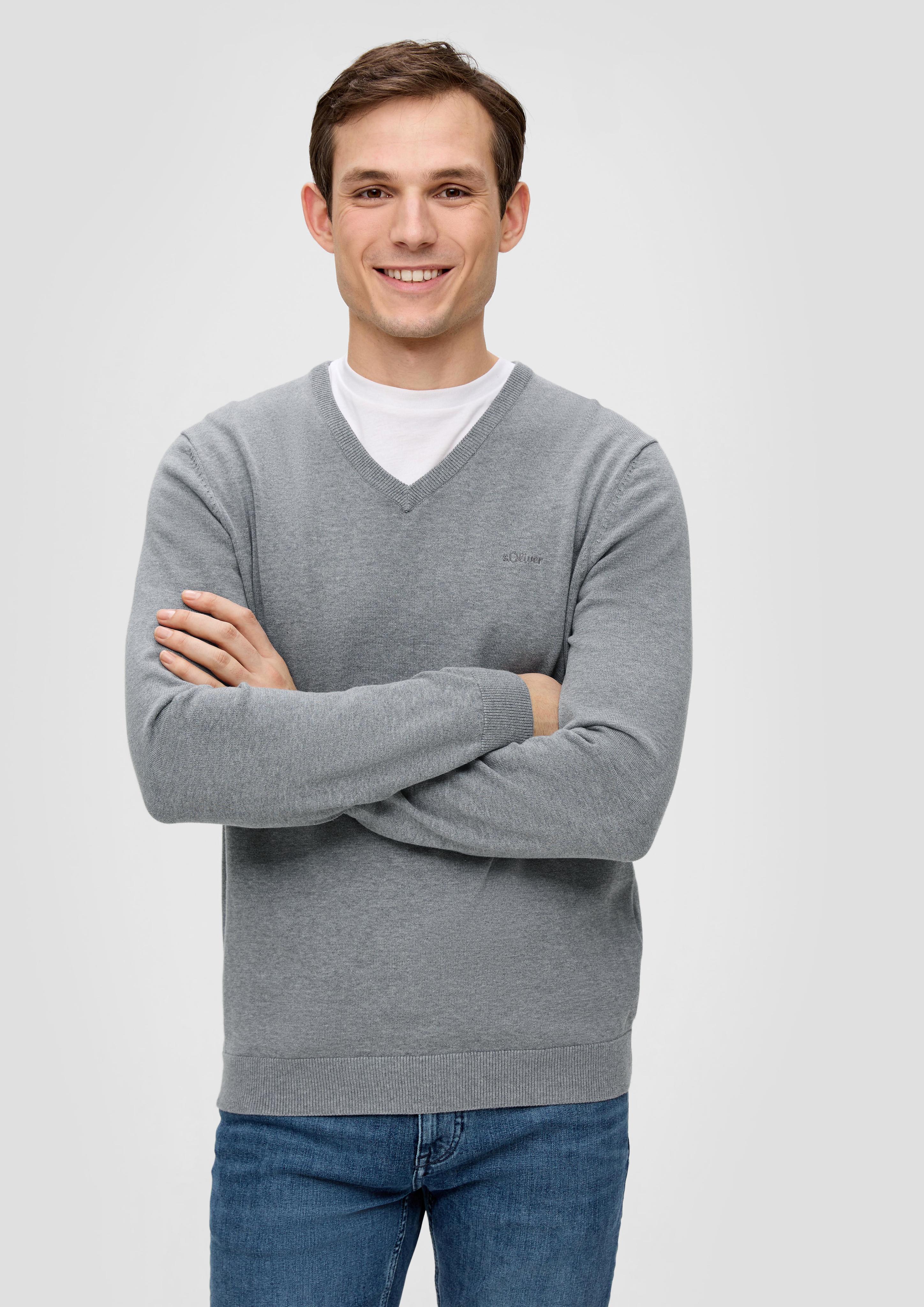 Strickpullover mit Logostickerei  2143174-92W0