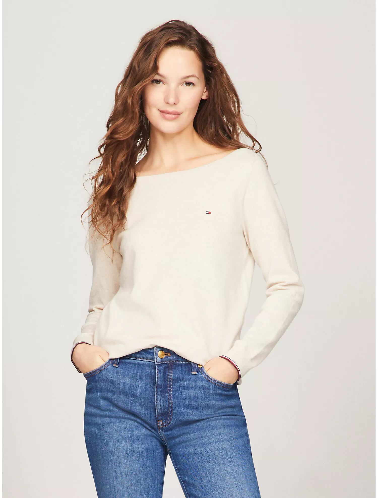 Solid Boatneck Sweater
