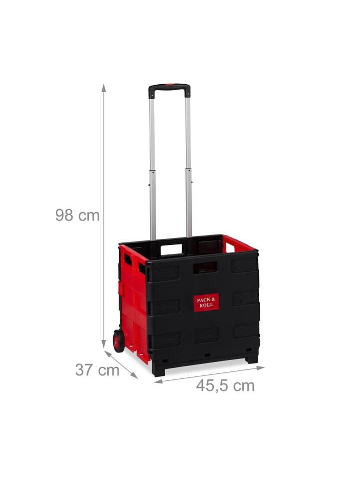 relaxdays Einkaufstrolley in Rot günstig kaufen onesize