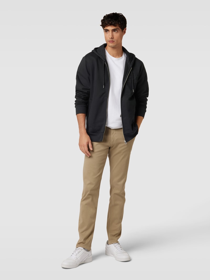 Sweatjacke mit Label-Stitching in schwarz