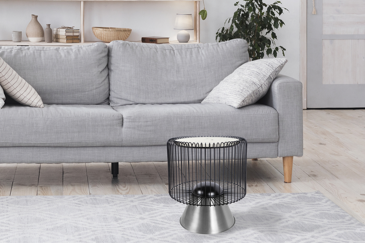 Kayoom Beistelltisch Malibu 125 Weiß / Schwarz / Silber