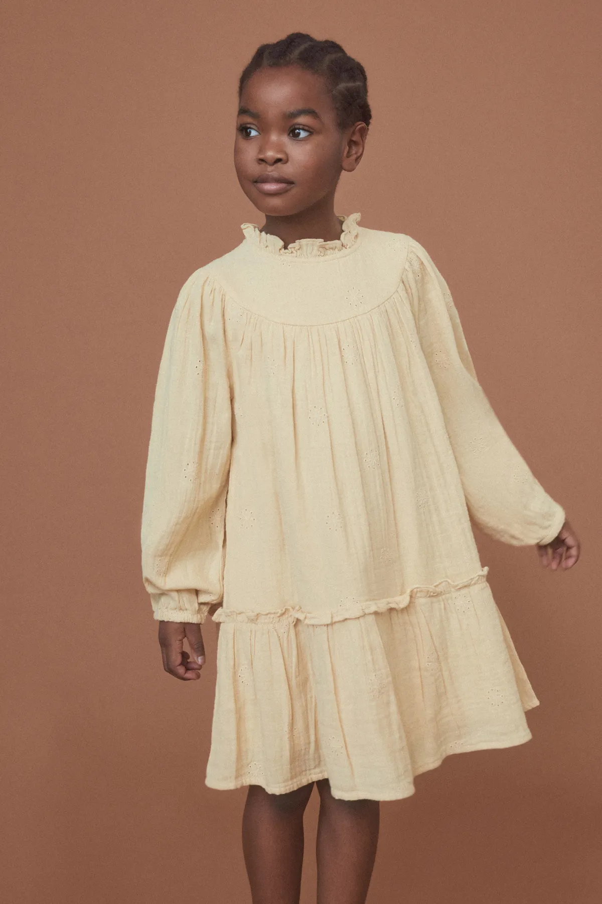 MANGO Kids  Senffarbenes Damenkleid 27093259