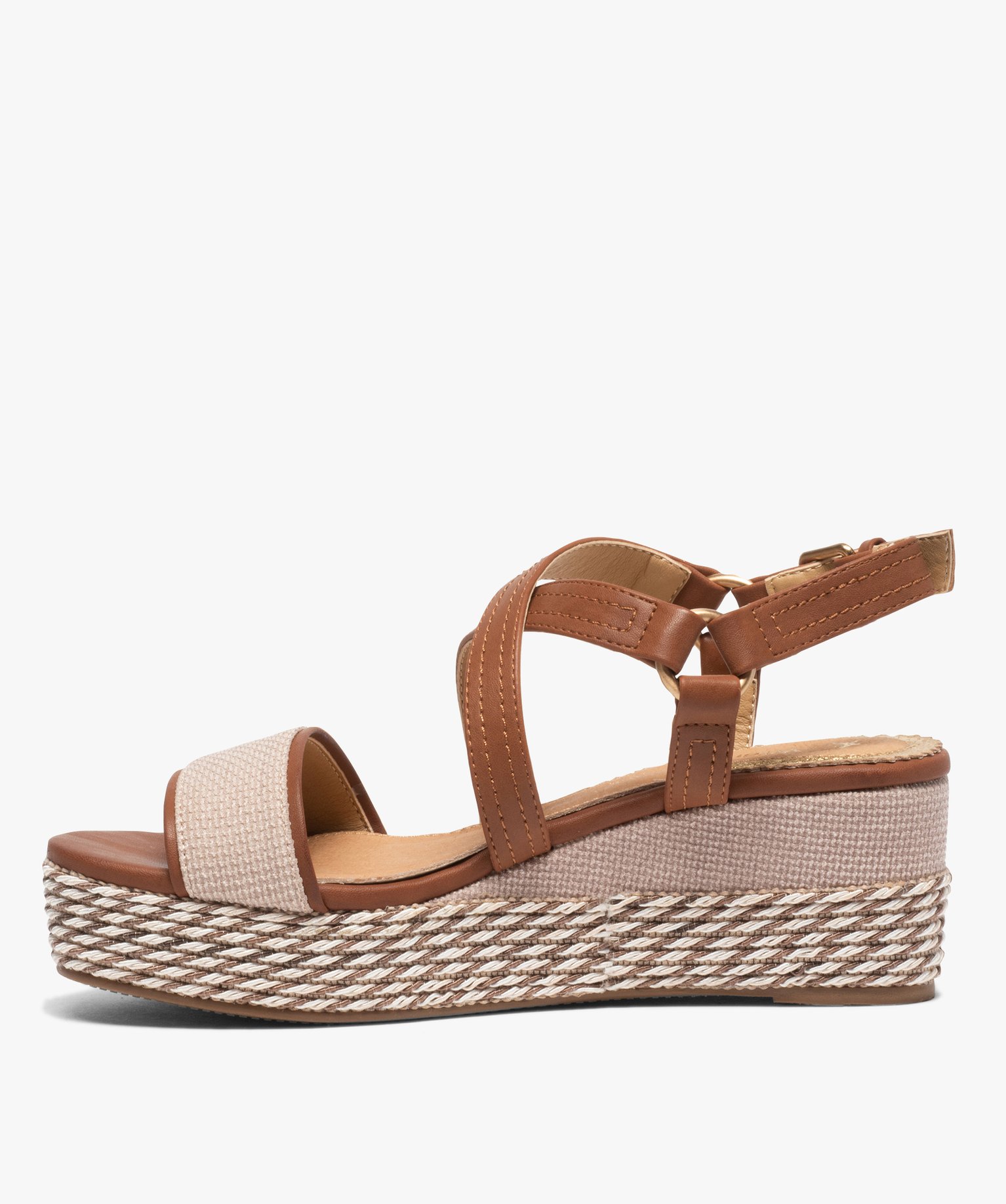 Sandales femme à semelle plateforme et brides croisées | GEMO