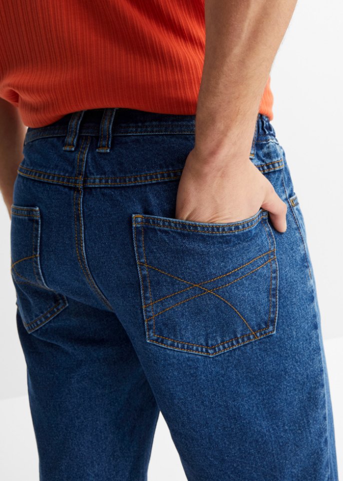 Jeans-Bermuda mit seitlichem Dehnbund, Classic Fit