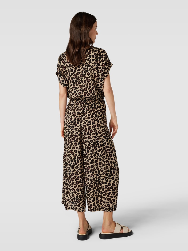 Jumpsuit mit Animal-Print Modell 'Marta' in schwarz