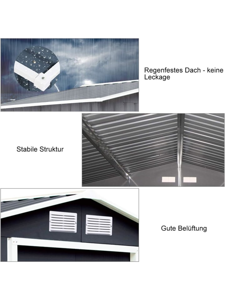 COSTWAY Gartenhaus 277x191x192cm in Grau günstig kaufen onesize